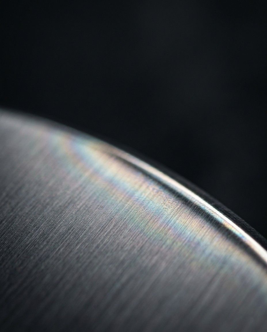 Brush hairline and satin stainless steel